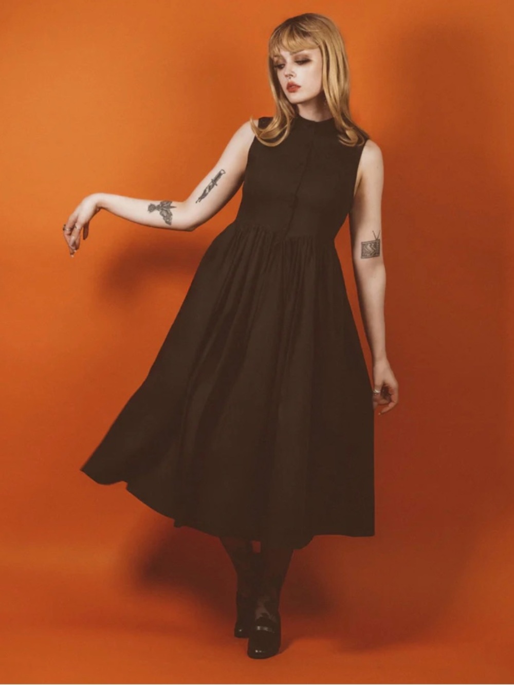 Solitary Shadow Black Maxi Dress by Lively Ghosts 2XL